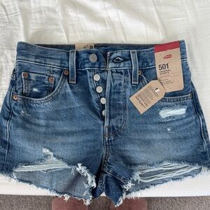Levi's Women's Distressed Blue Jean Shorts